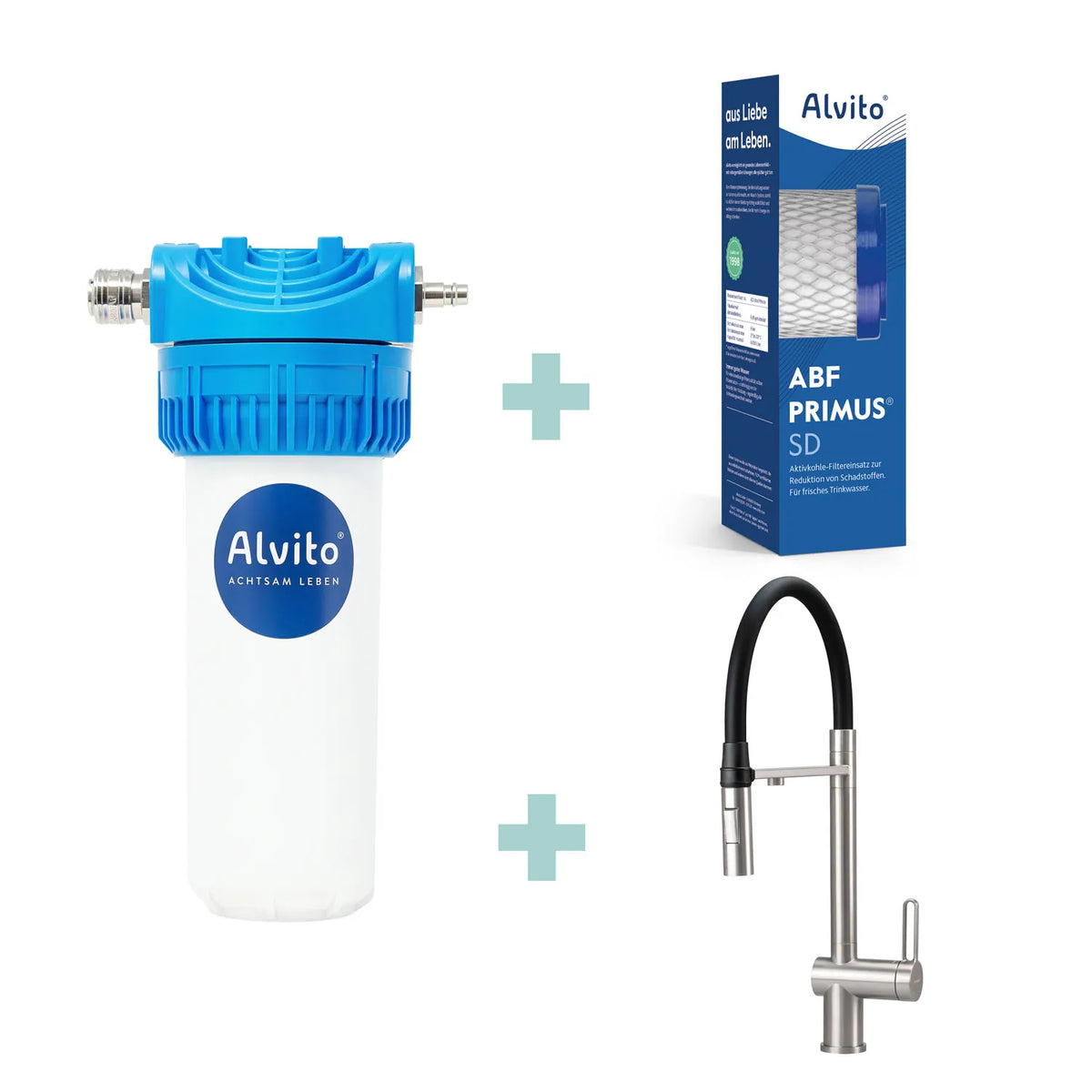 Spar-Set mit Armatur Primo Edelstahl – Filtergehäuse und Filtereinsatz Primus SD als Plus-Kombination